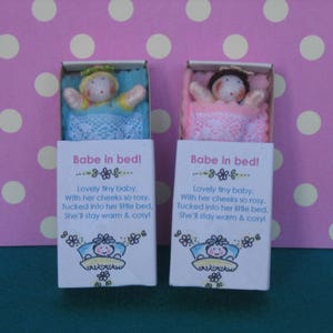 Pair of Baby dolls in matchbox beds image 1