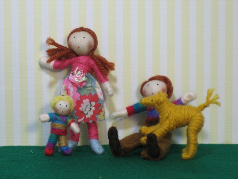 Dolls House Doll Family Mum, Dad, 3 children plus dog customisable image 4