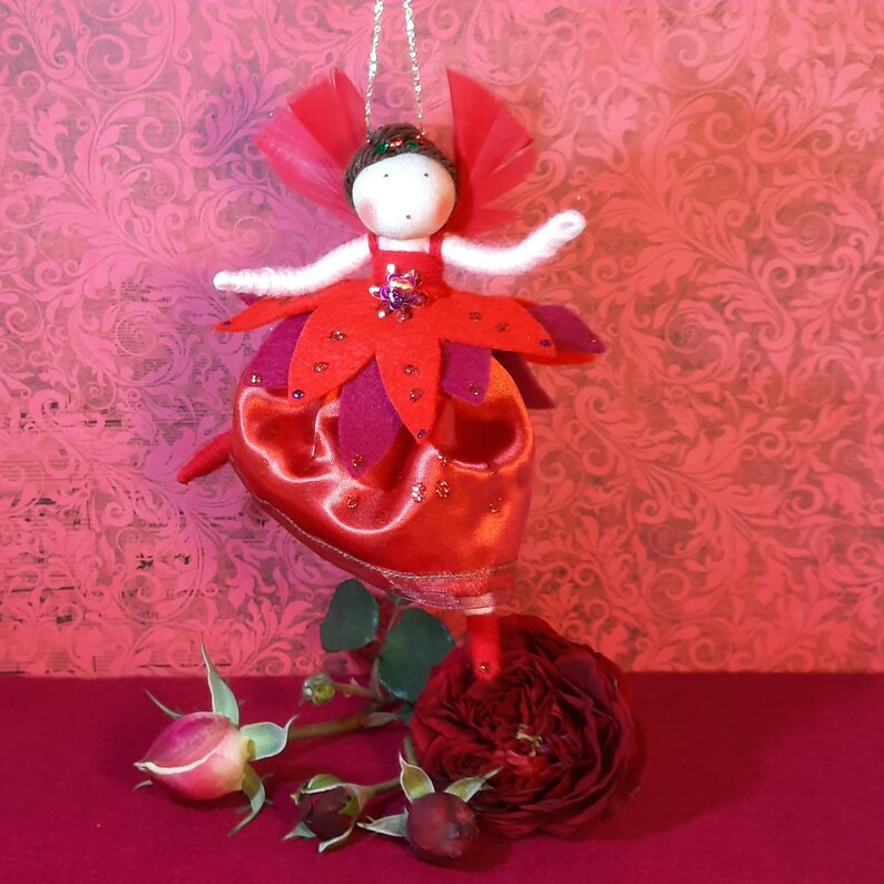Rose and Rosebud, Set of fairy doll and matching brooch. image 4