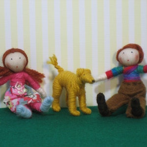 Dolls House Doll Family Mum, Dad, 3 children plus dog customisable image 3