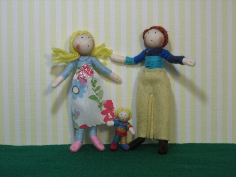 Dolls House Doll Family Mum, Dad, 3 children plus dog customisable image 2