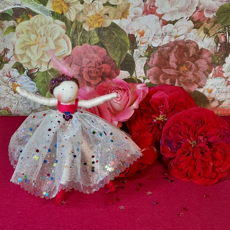 Craft kit for little ballerina doll Spangled organza
