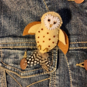 Craft kit for Tasmanian Masked Owl Brooch or hanging ornament image 3