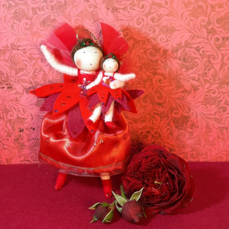 Rose and Rosebud, Set of fairy doll and matching brooch. image 2