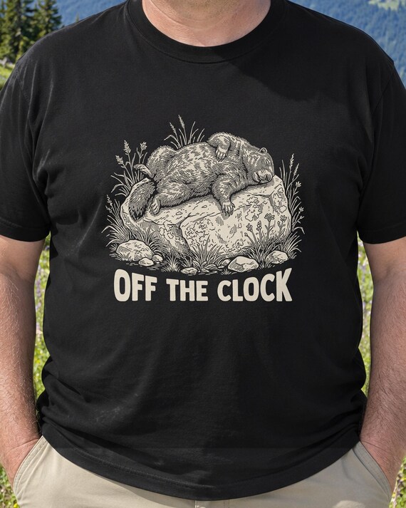 Marmot, Off the Clock Olympic Marmot Shirt, Funny Nap Tee, Olympic Peninsula Hiking Gift
