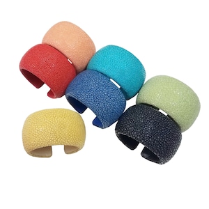 Luxurious Stingray Cuff - 40mm Padded Leather Cuff - Choose Your Vibrant Color