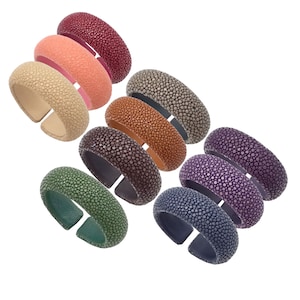 20 mm Stingray Leather Cuff Padded, Stunning Colors Available