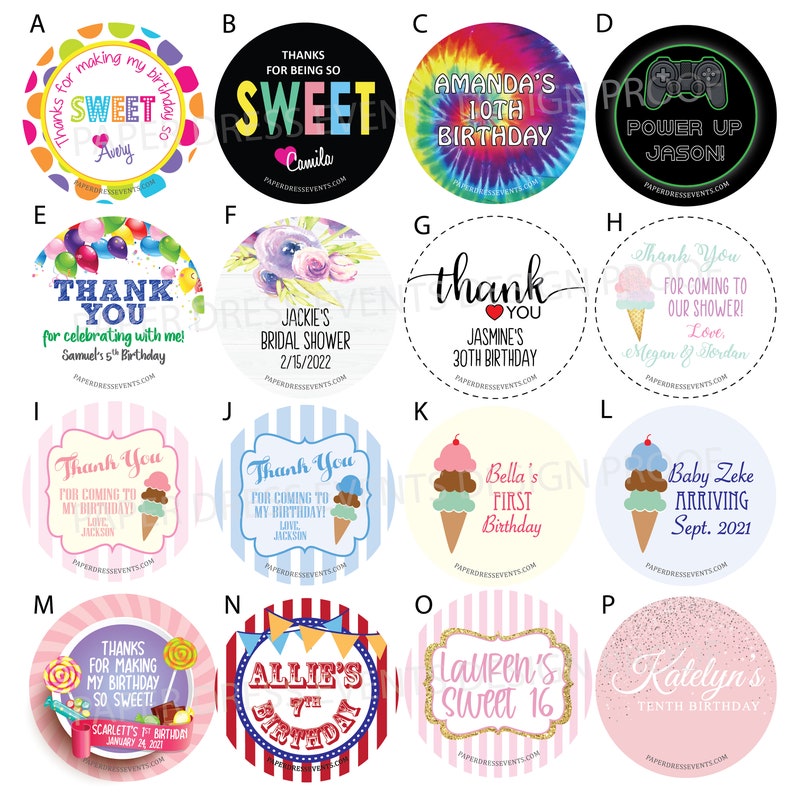 24 Personalized Cotton Candy Favors Set of 24 Thank You Sweet Table Dessert Table Candy Table Buffet image 2