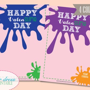 INSTANT Download - Slime Color Goo Kids Valentine - Happy Valenslime ...