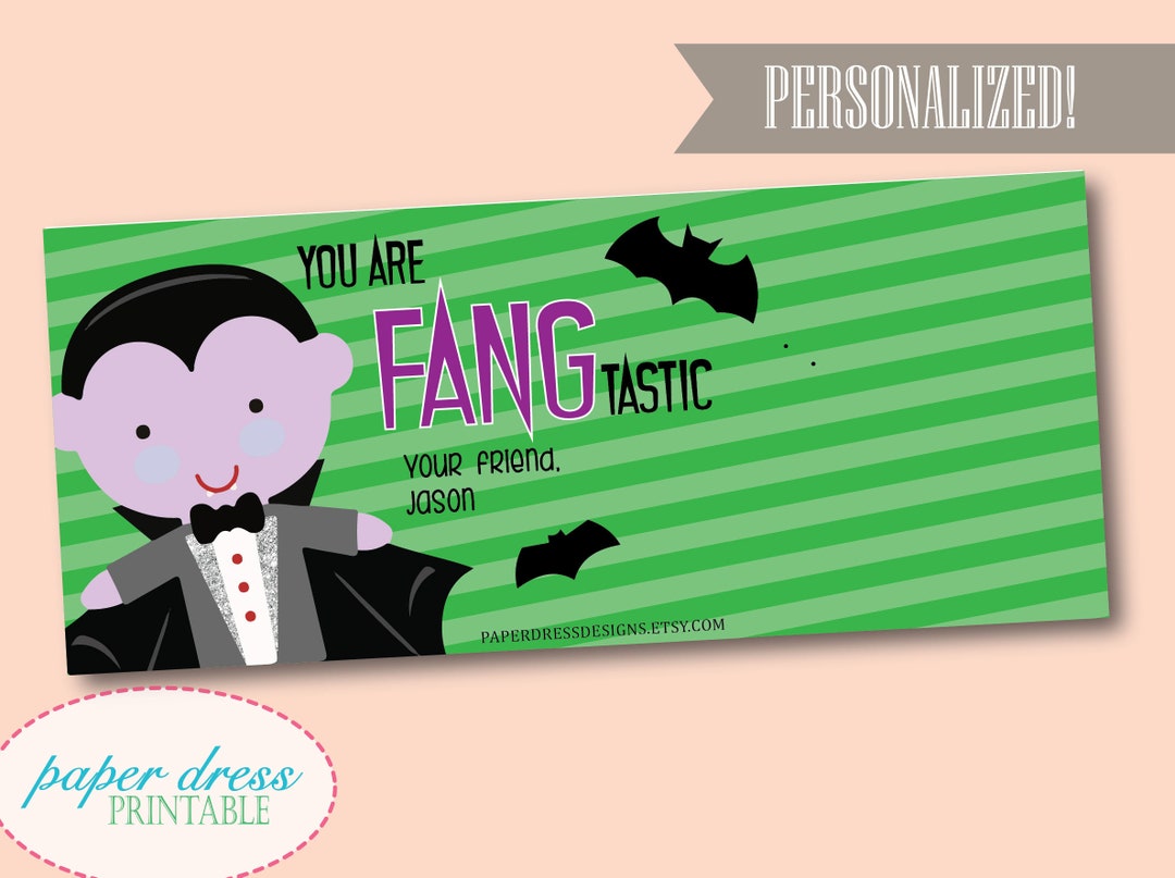 Fangtastic Vampire Fang Halloween - Personalized Classroom Treat ...