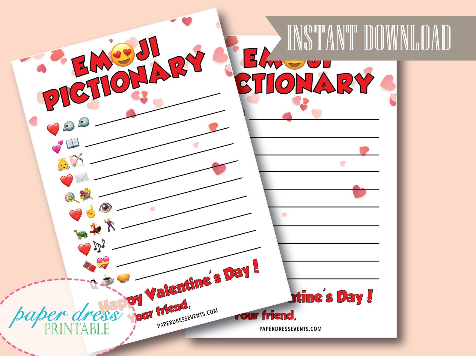 INSTANT Download Emoji Picture Game Personalized Classroom Etsy