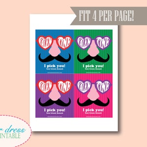 I Pick You Personalized Silly Valentine Pencil Valentine Printable PDF ...