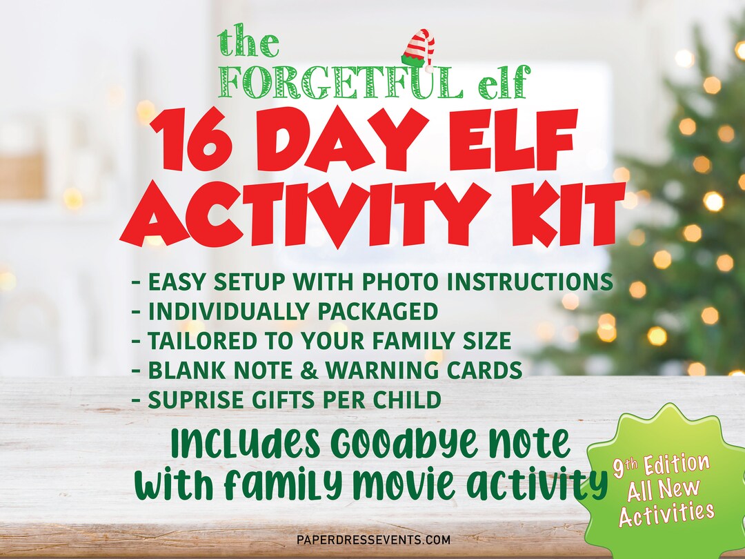 16 Day Christmas Elf Activity Box Kit 2023 the Forgetful Elf Elf ...