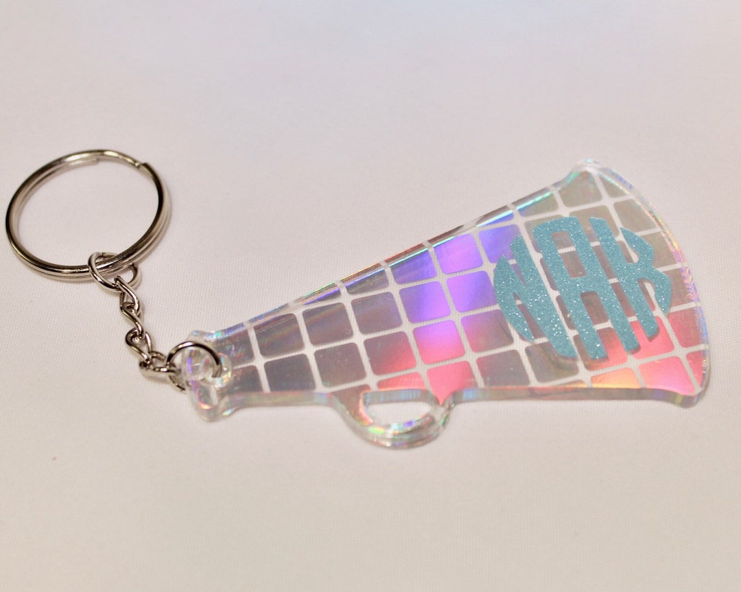 Monogram 3 Acrylic Megaphone Key Chain Cheerleading Etsy