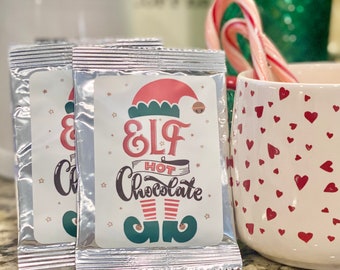 Set of 12 - Elf Hot Cocoa - Hot Chocolate - Individually Wrapped - Christmas Elf Breakfast