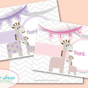 INSTANT Download Baby Giraffe Chevron Shower Bingo Game Card Purple ...