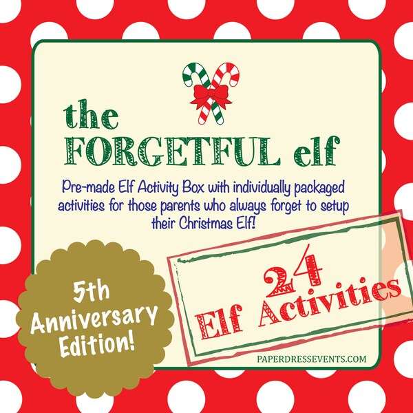 24 Day Christmas Elf Activity Box Kit 2019 - the Forgetful Elf - 24 Daily Activities for your Christmas Elf!