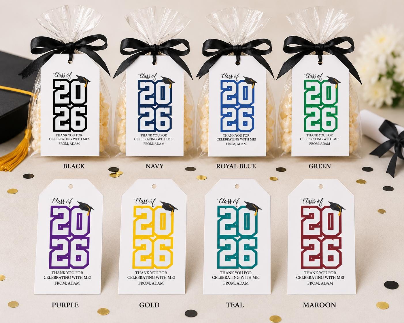 Class of 2026 Favor Tags – Graduation Party Thank You Tags – Custom ...