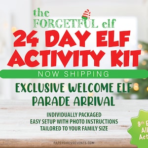 24 Day Christmas Elf Activity Box Kit 2023 - the Forgetful Elf - Elf Accessories - Elf Props - Elf Kit - Elf Box - Elf Scenes