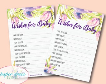 Set of 20 - Wishes for Baby - Baby Shower Game Cards