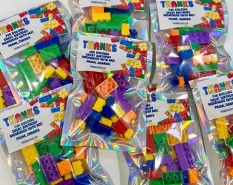 Set of 16 Thanks for Building Birthday Memories - Building Block Birthday Favors