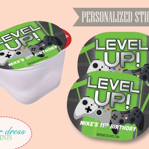 Set of 6 - Gamer Video Game Chips Labels Gamer Video Game Birthday Party - Personalized Favor - Snacks - Dessert Table