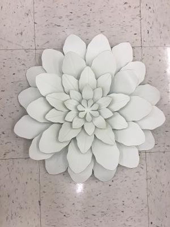 Extra Large White Metal Wall Flower 15 7 Wide Art Decor Nursery