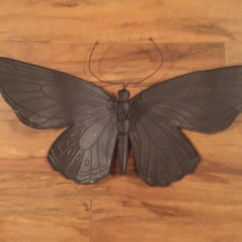 Monarch Butterfly Metal Wall Art Painted Yellow Black With Etsy