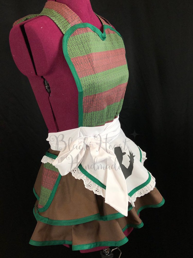 Freddy Krueger inspired horror retro apron OOAK