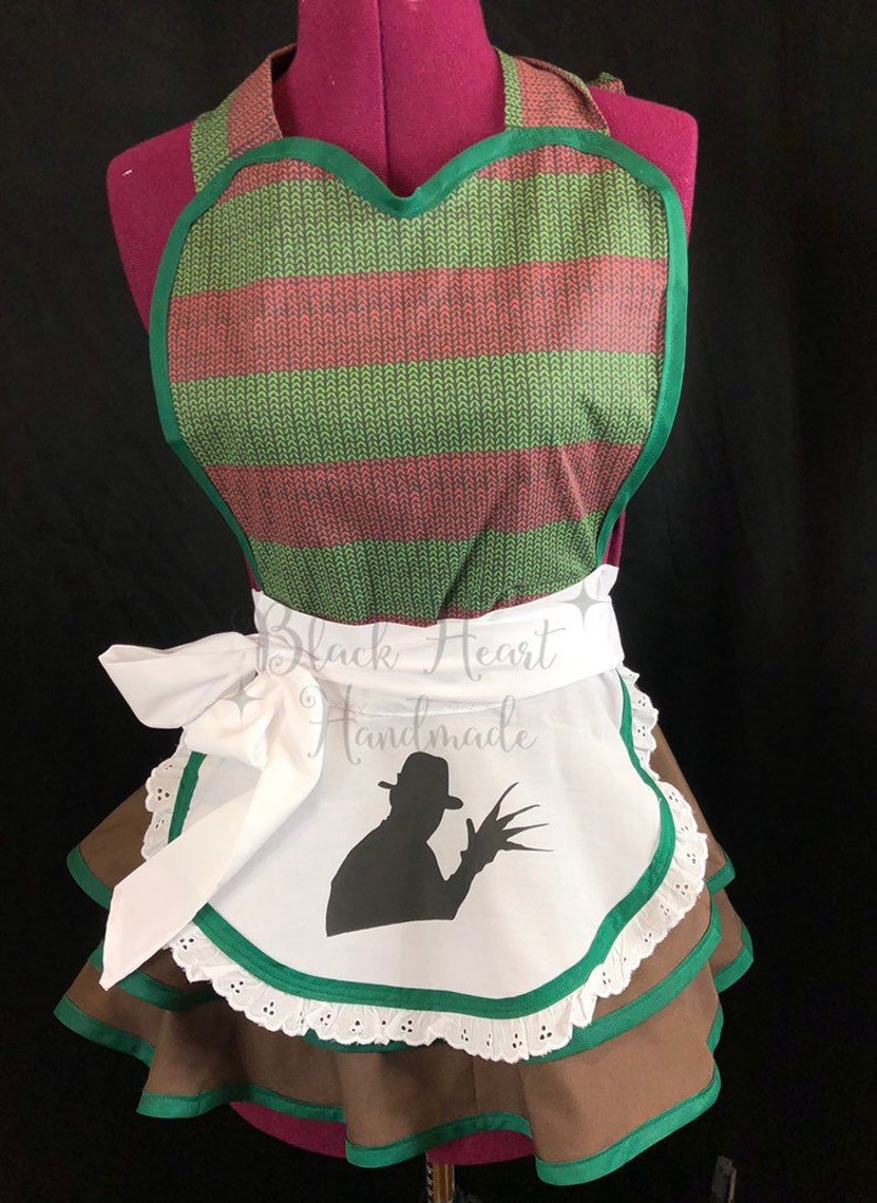 Freddy Krueger inspired horror retro apron OOAK