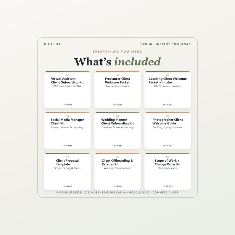Client Onboarding Mega Bundle, 9 Editable Client Kits, Welcome Packet ...