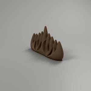 Chanukkia Skulptur modern, Chanukka Deko in Holzoptik Walnuss, Menora Designobjekt für Regal und Sideboard – angle-1