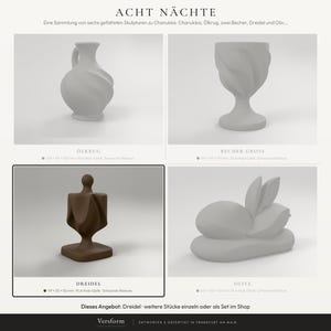 Dreidel Skulptur in Holzoptik, Chanukka Deko modern, gefaltete Judaica Deko für Regal und Schreibtisch – collage-focus