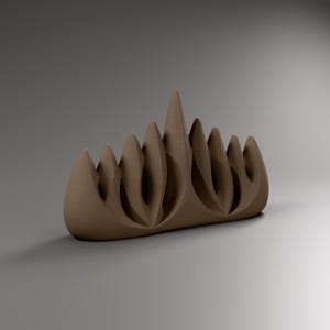 Chanukkia Skulptur modern, Chanukka Deko in Holzoptik Walnuss, Menora Designobjekt für Regal und Sideboard – color-b1c80267f5e940058455d00af56bbbfb