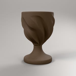 2er-Set Chanukka Deko Becher und Dreidel | Skulptur in Holzoptik Walnuss | Judaica Geschenk aus dem 3D-Druck – hero
