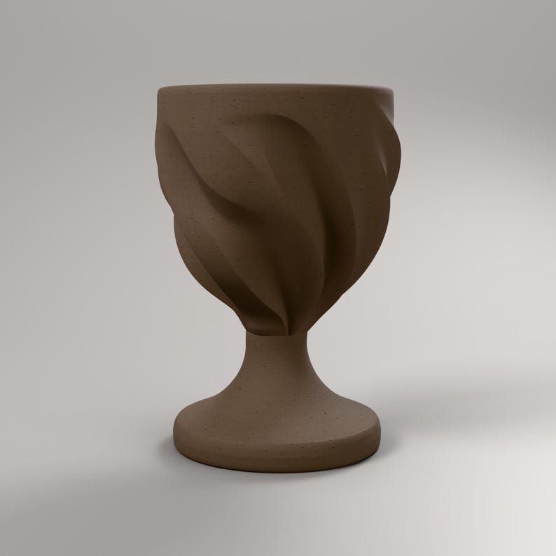 2er-Set Chanukka Deko Becher und Dreidel | Skulptur in Holzoptik Walnuss | Judaica Geschenk aus dem 3D-Druck – hero