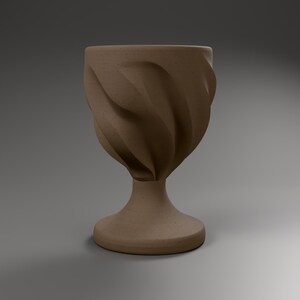 Becher Skulptur in Holzoptik, Chanukka Deko modern, gefaltete Judaica Deko Skulptur für Regal und Sideboard – color-b1c80267f5e940058455d00af56bbbfb