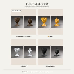 2er-Set Chanukka Deko Becher und Dreidel | Skulptur in Holzoptik Walnuss | Judaica Geschenk aus dem 3D-Druck – bundle-colors