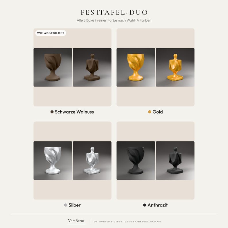 2er-Set Chanukka Deko Becher und Dreidel | Skulptur in Holzoptik Walnuss | Judaica Geschenk aus dem 3D-Druck – bundle-colors