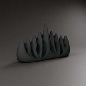 Chanukkia Skulptur modern, Chanukka Deko in Holzoptik Walnuss, Menora Designobjekt für Regal und Sideboard – color-92b32f24568e48fd8937e7e8f270f9a0