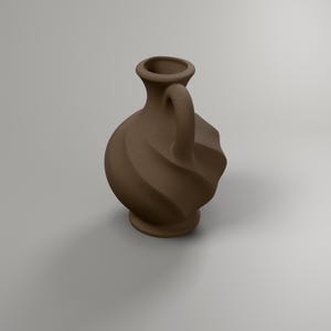 Ölkrug Skulptur in Holzoptik, Chanukka Deko modern, gefaltete Judaica Deko Skulptur für Regal und Sideboard – angle-2