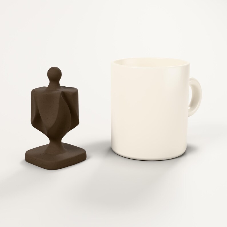 Dreidel Skulptur in Holzoptik, Chanukka Deko modern, gefaltete Judaica Deko für Regal und Schreibtisch – scale