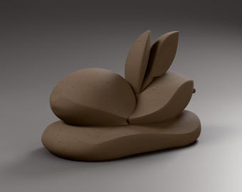 Olive Sculpture in Wood Effect, Modern Folded Sculpture, Hanukkah Decor for Shelf and Desk
