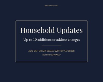 Household Updates for Envelope Addressing Orders, Up to 10 Additions or Changes, Add-On Only