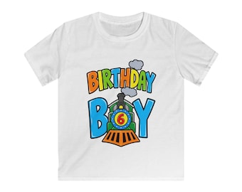 Birthday Boy Train Tee | Kids 6th Birthday Shirt, Personalized Name Back