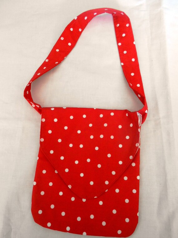 Items similar to Red and white polka dot purse on Etsy