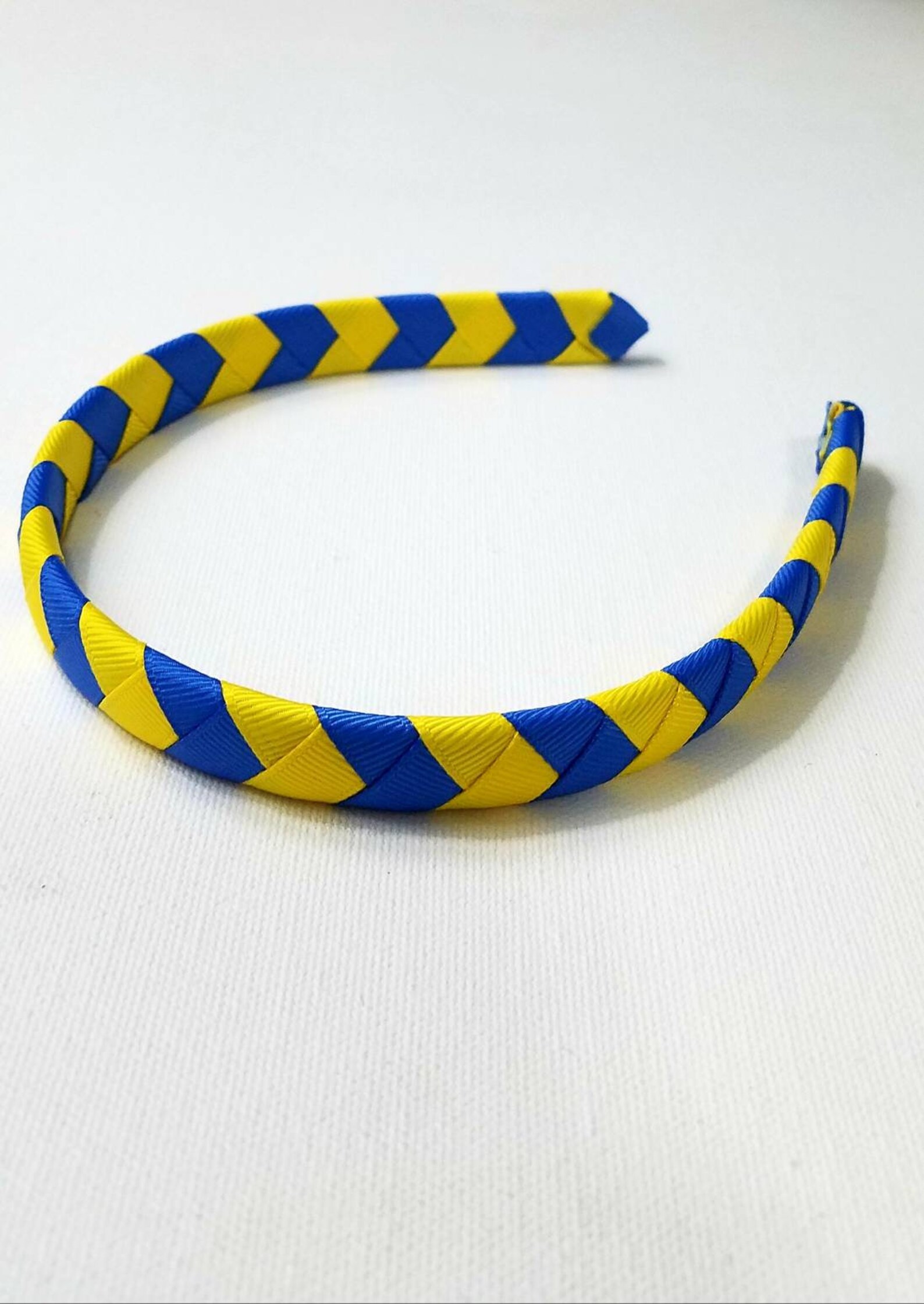 yellow and blue headband