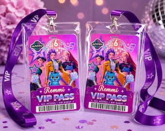 KPOP VIP Pass Template, K-pop Party Pass, VIP Guest Pass, KPop Party Favor, Printable Lanyard Badge, Digital Download