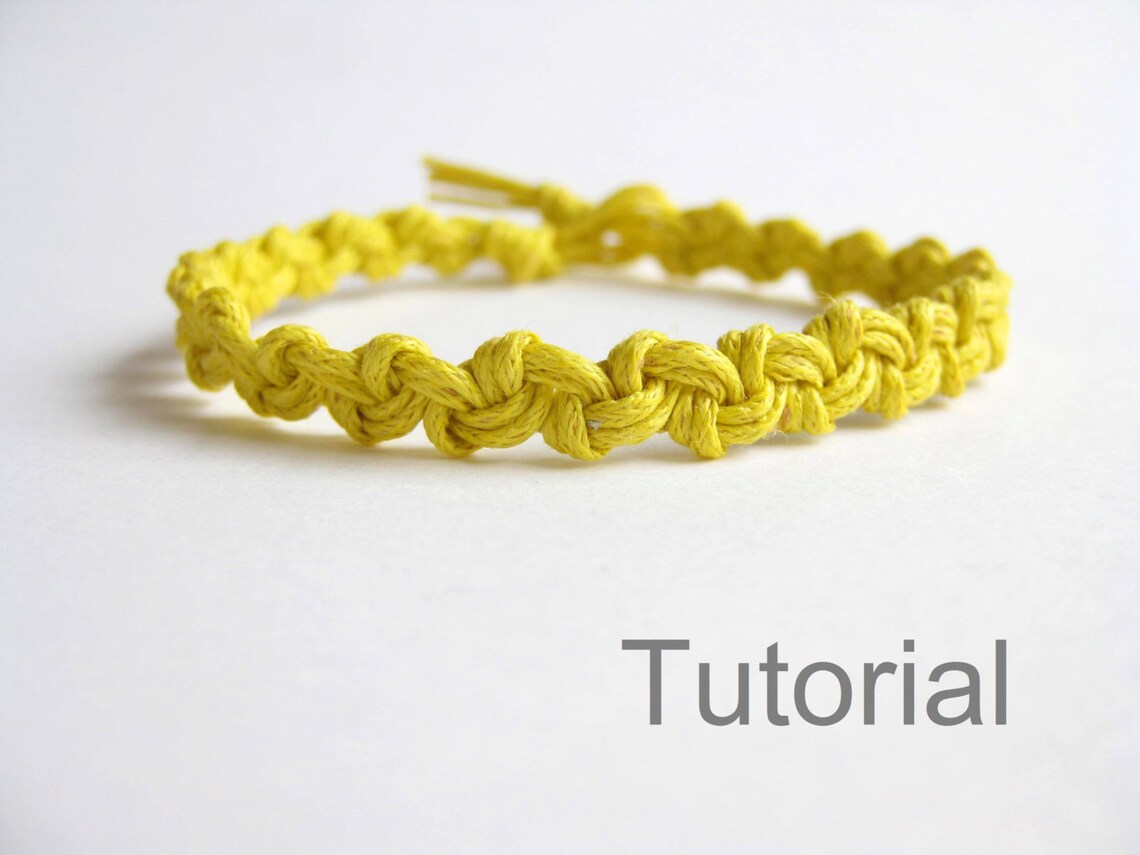 Macrame Bracelet Pattern Tutorial Pdf Easy Yellow How to - Etsy