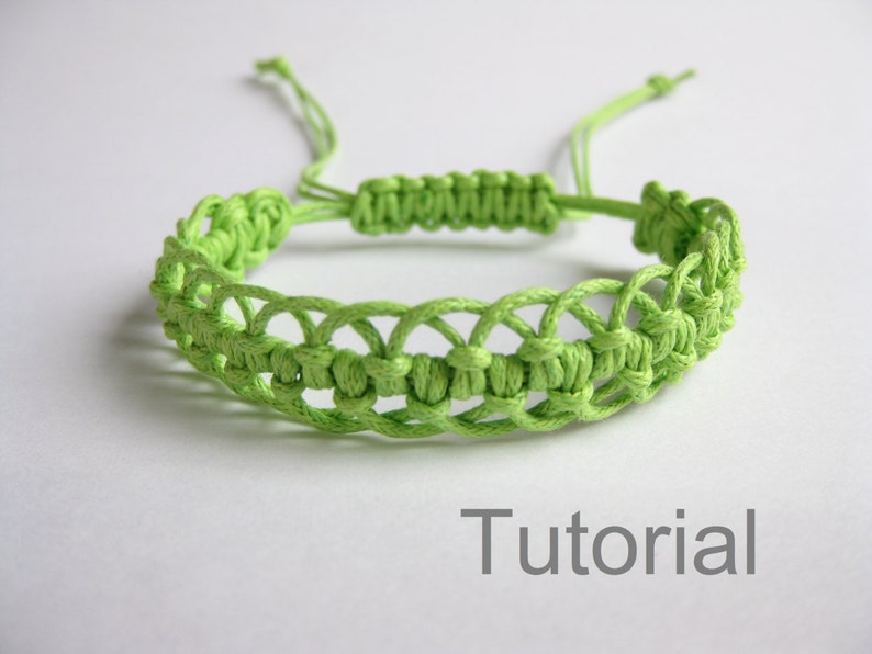 Bracelet Pattern Macrame Tutorial Pdf Green Adjustable Clasp - Etsy UK